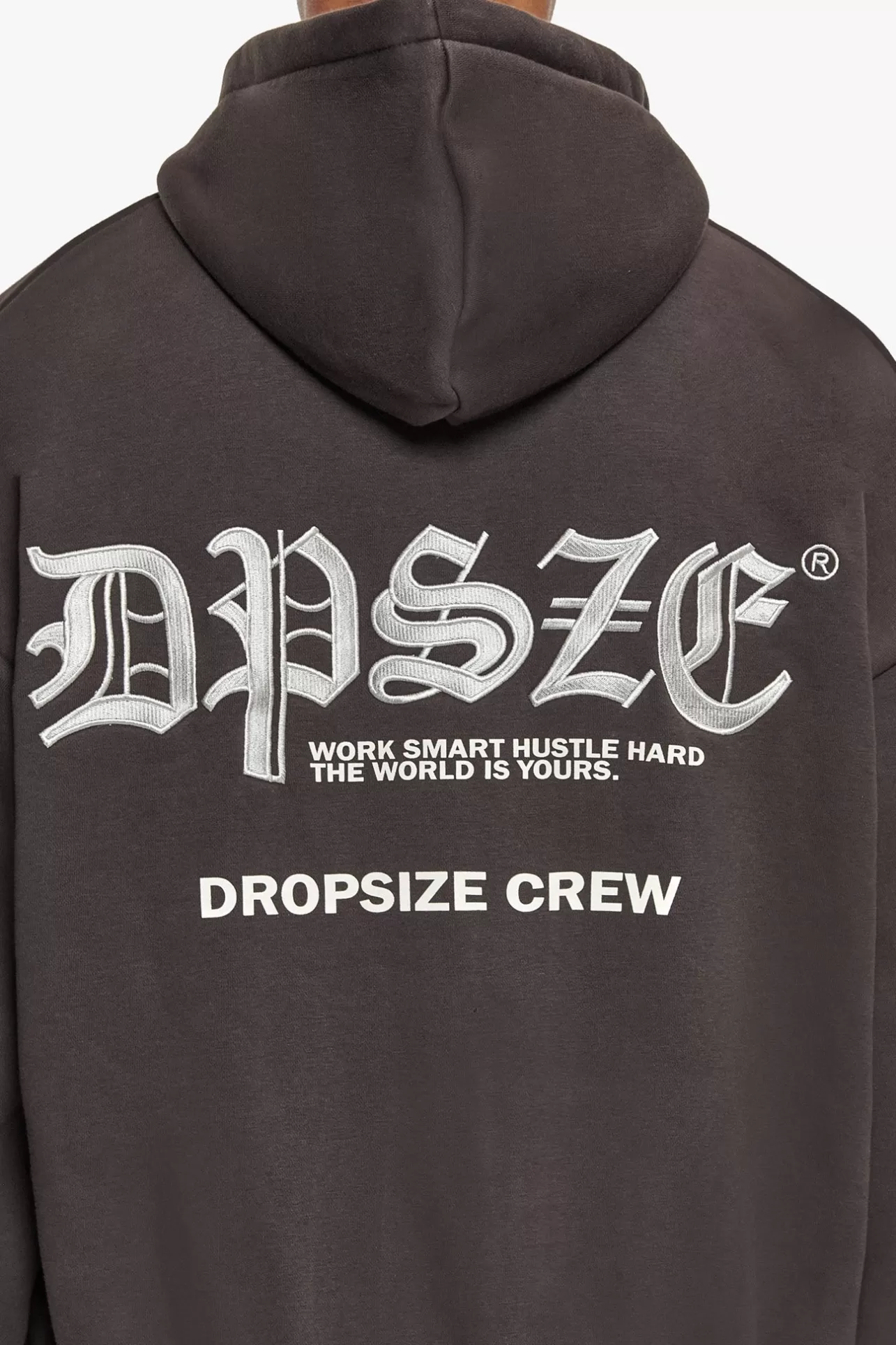 Dropsize SUPER HEAVY OVERSIZE WORK SMART ZIP-HOODIE WASHED BLACK* Zips