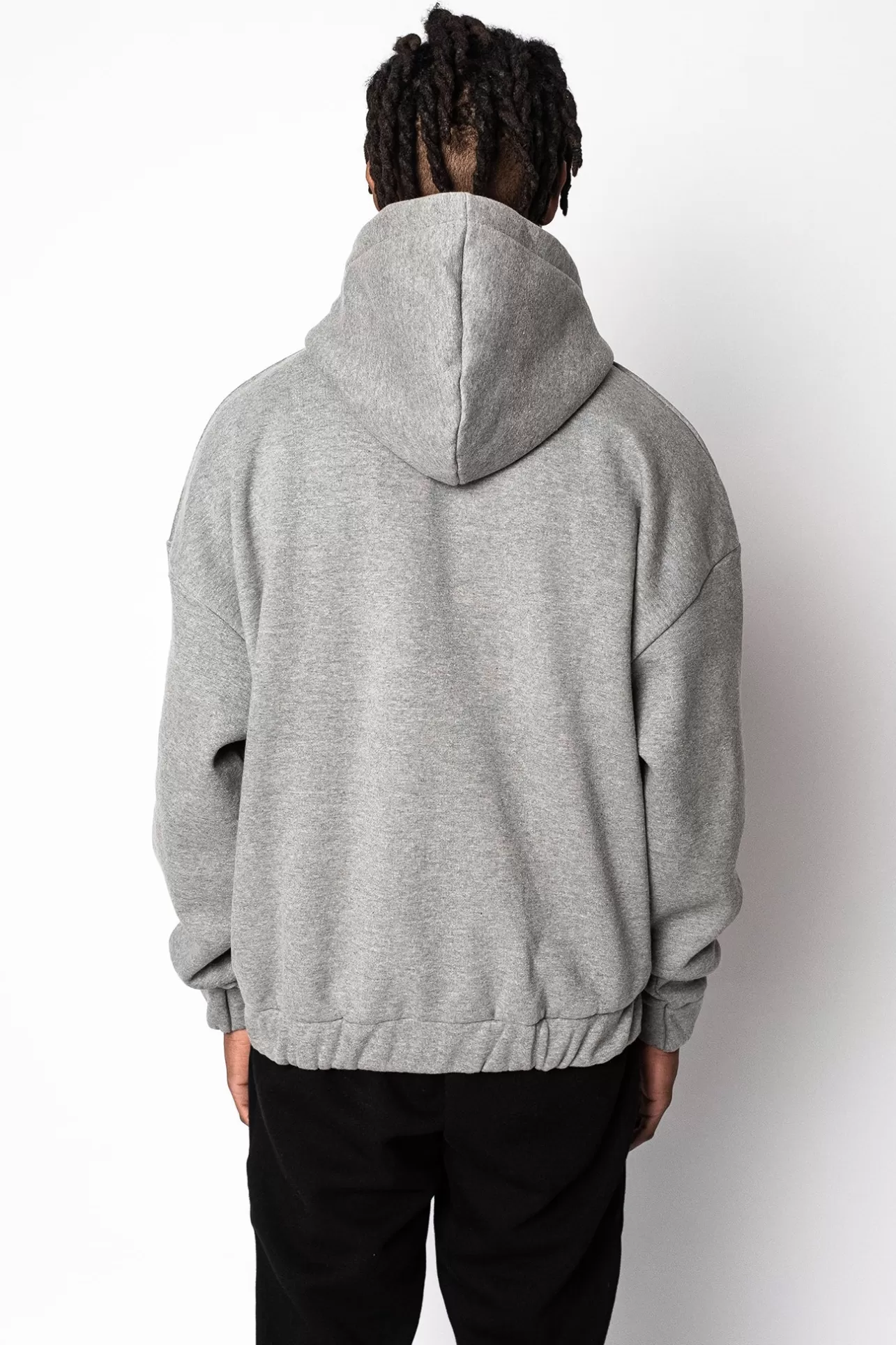 Dropsize SUPER HEAVY OVERSIZED BLANK ZIP HOODIE DARK GRAY* Zips