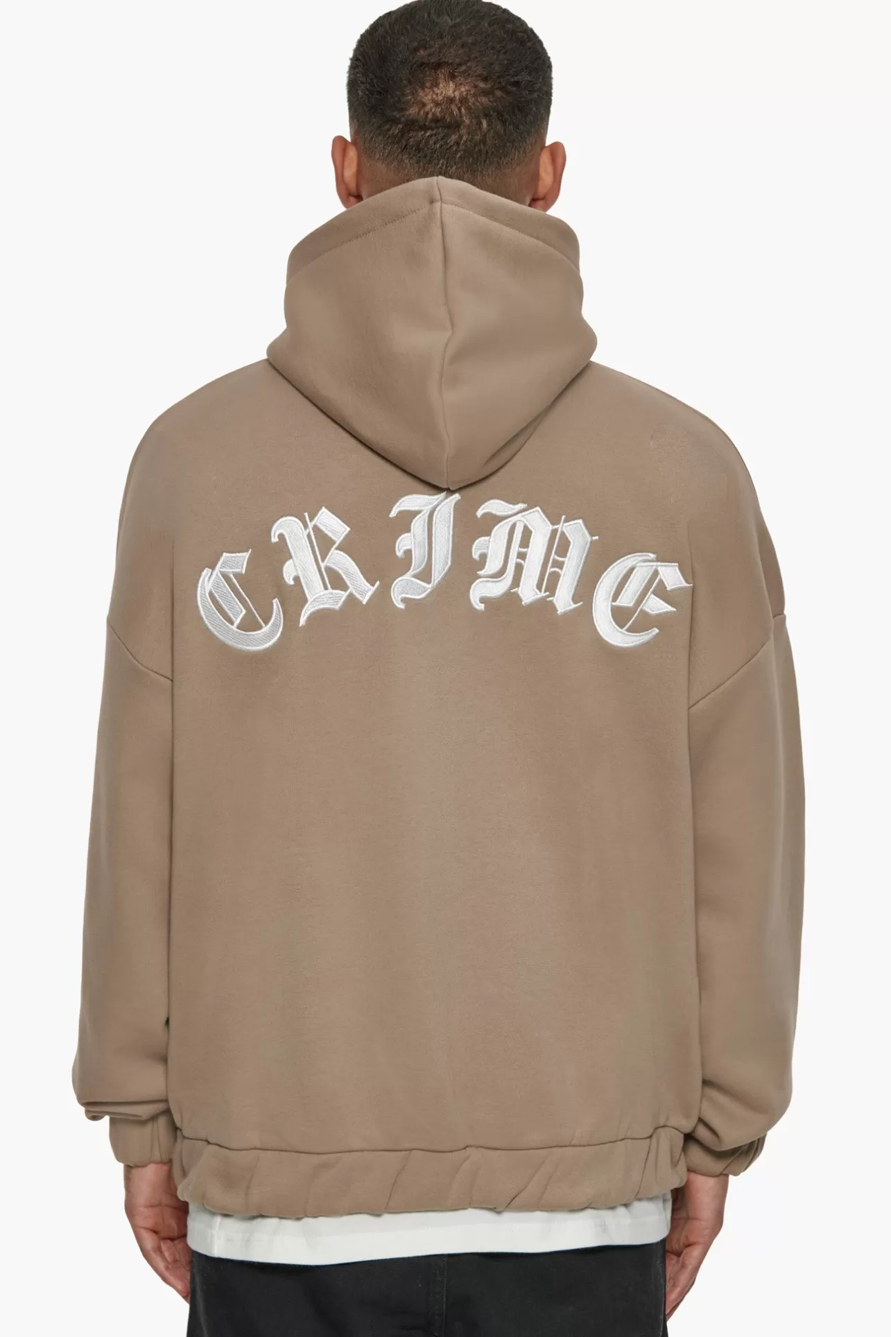 Dropsize SUPER HEAVY OVERSIZED CRIME ZIP HOODIE SILVER MINK* Zips