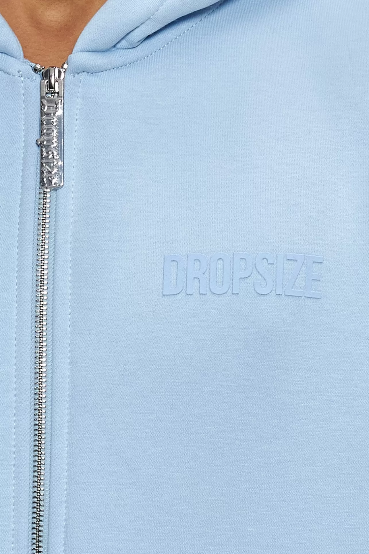 Dropsize SUPER HEAVY OVERSIZED HD PRINT ZIP HOODIE V2 BABY BLUE* Zips
