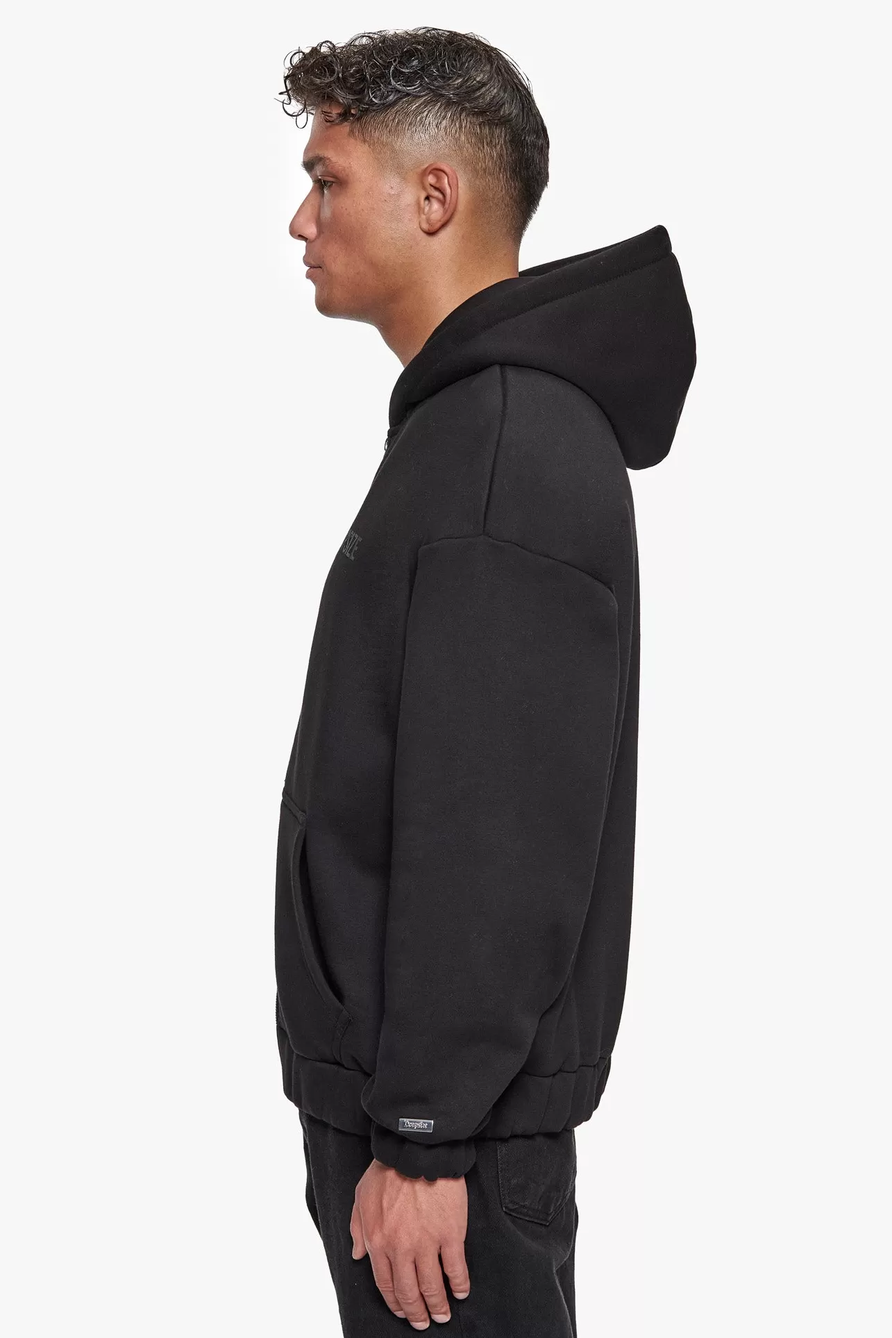 Dropsize SUPER HEAVY OVERSIZED HD PRINT ZIP HOODIE V2 BLACK* Zips