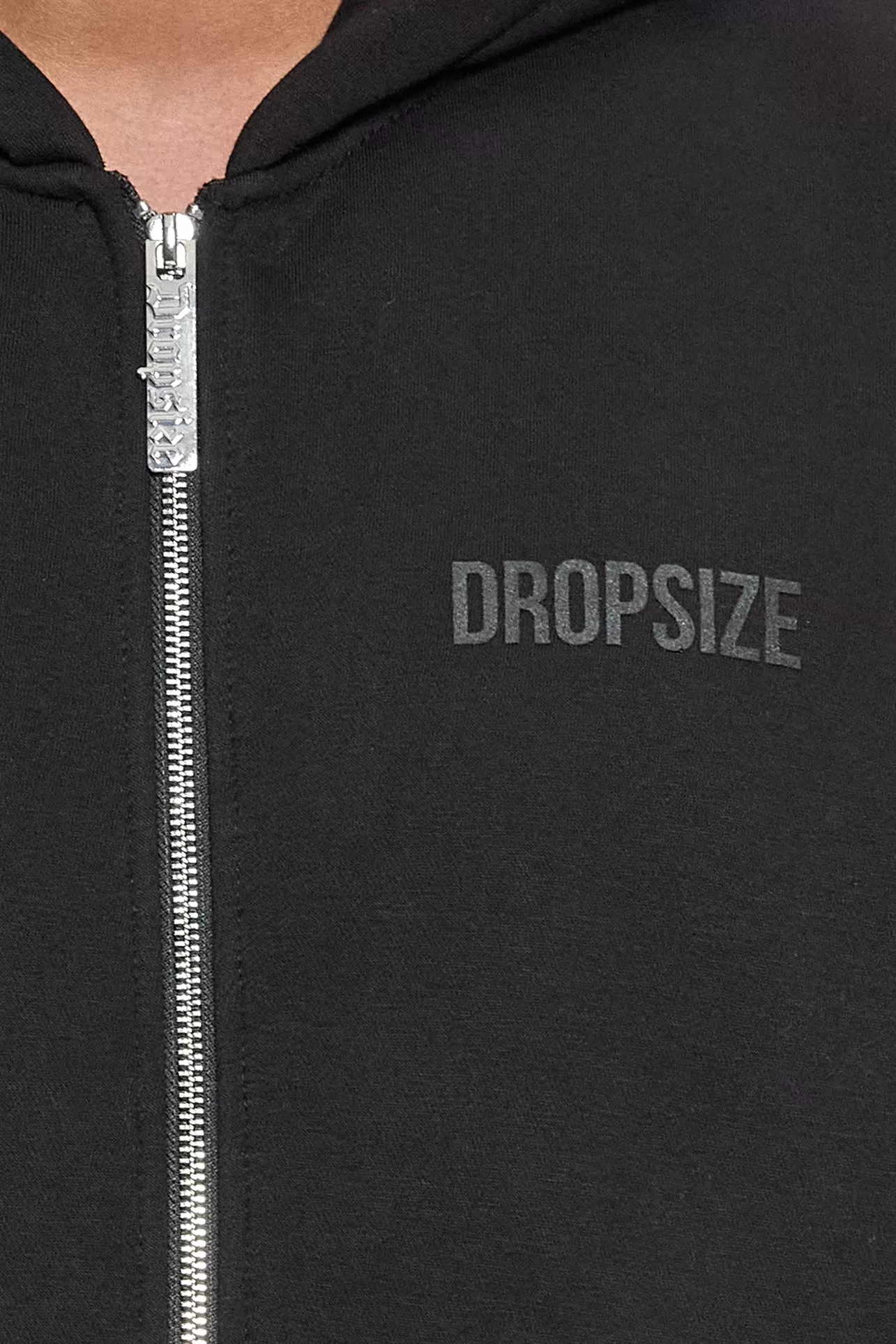 Dropsize SUPER HEAVY OVERSIZED HD PRINT ZIP HOODIE V2 BLACK* Zips