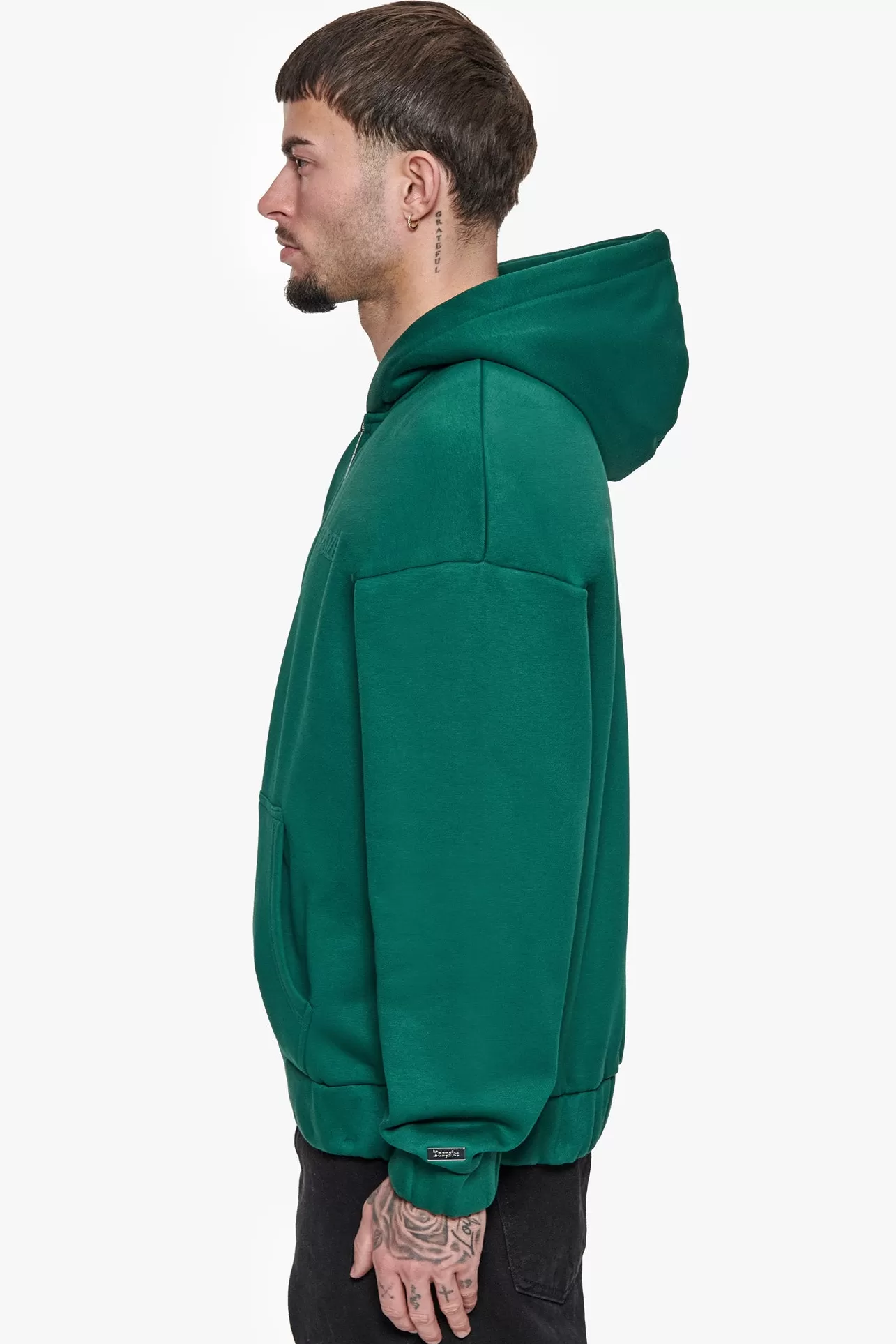 Dropsize SUPER HEAVY OVERSIZED HD PRINT ZIP HOODIE V2 GREEN* Zips