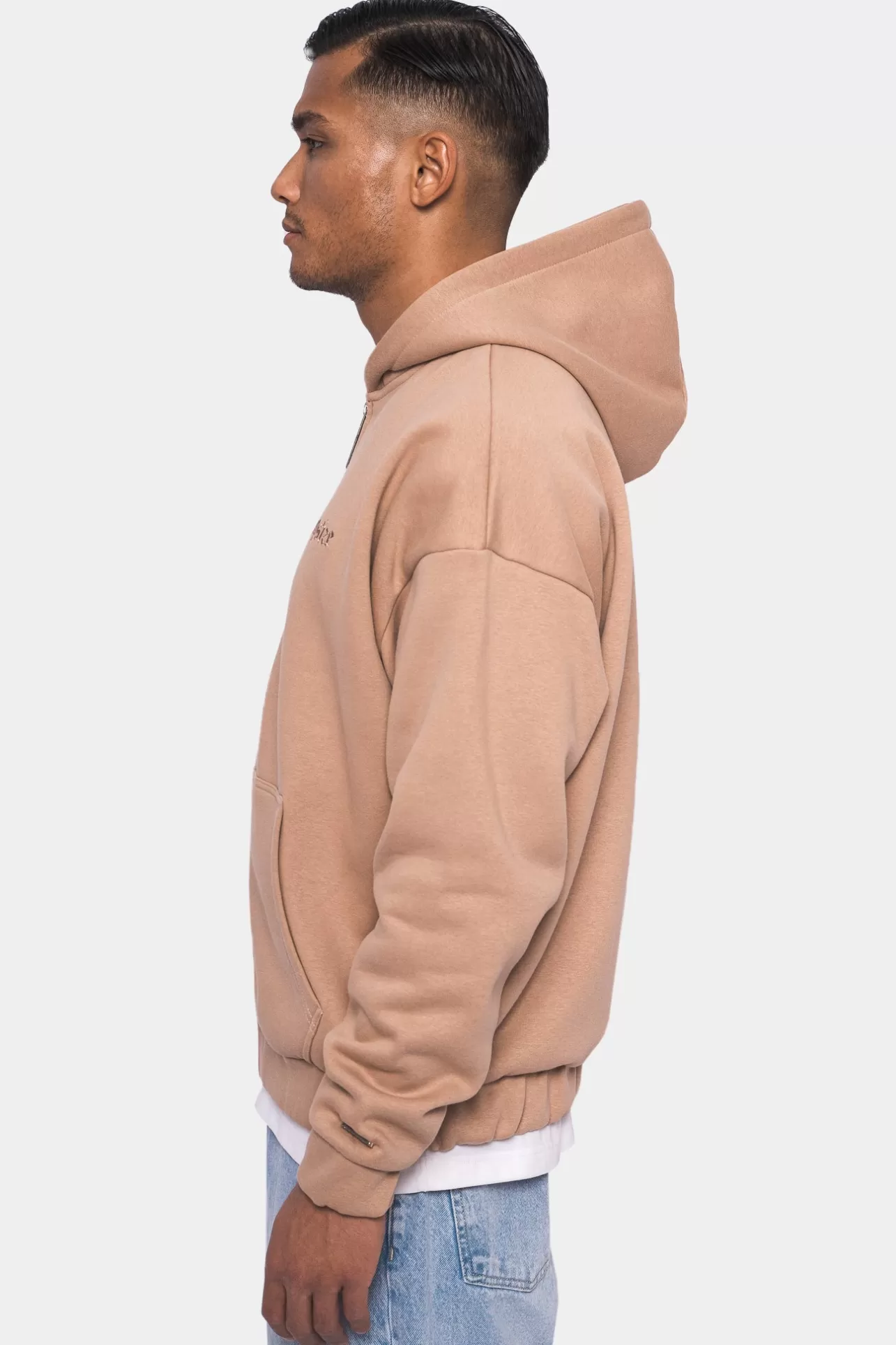 Dropsize SUPER HEAVY OVERSIZED ZIP HOODIE BEIGE* Zips