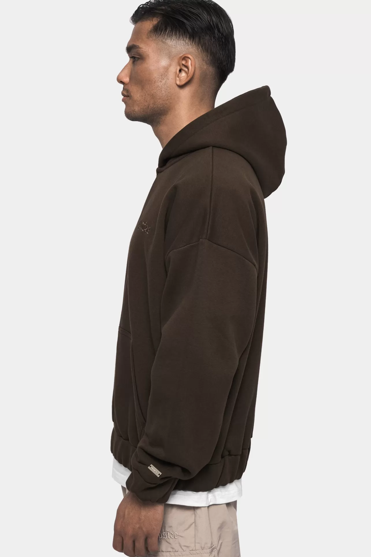Dropsize SUPER HEAVY OVERSIZED ZIP-HOODIE CHOCOLATE BROWN* Zips