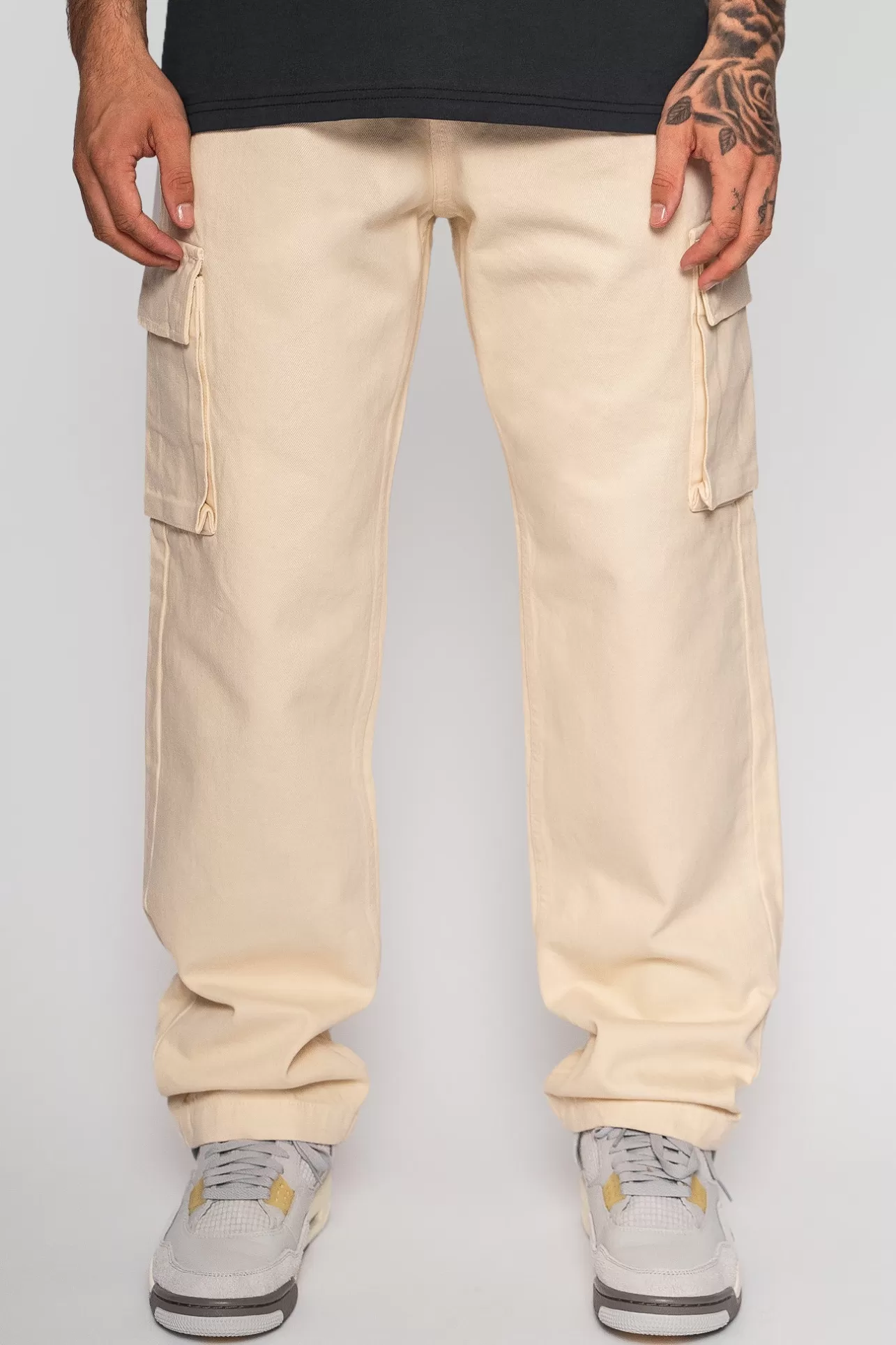 Dropsize V2 CARGO JEANS SINGLE POCKET BEIGE* Cargoes | Jeans