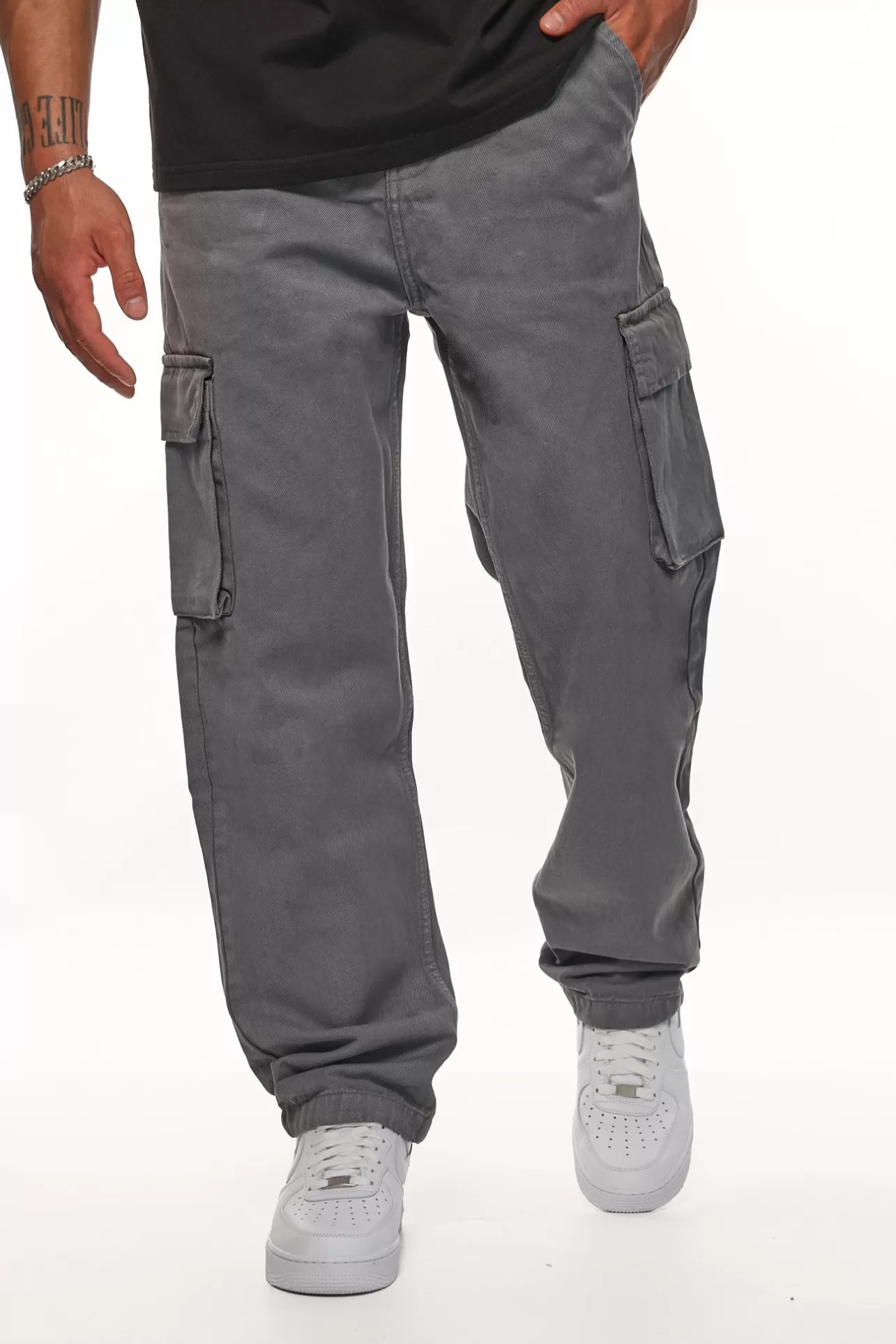 Dropsize V2 CARGO JEANS SINGLE POCKET STEEL GREY* Cargoes