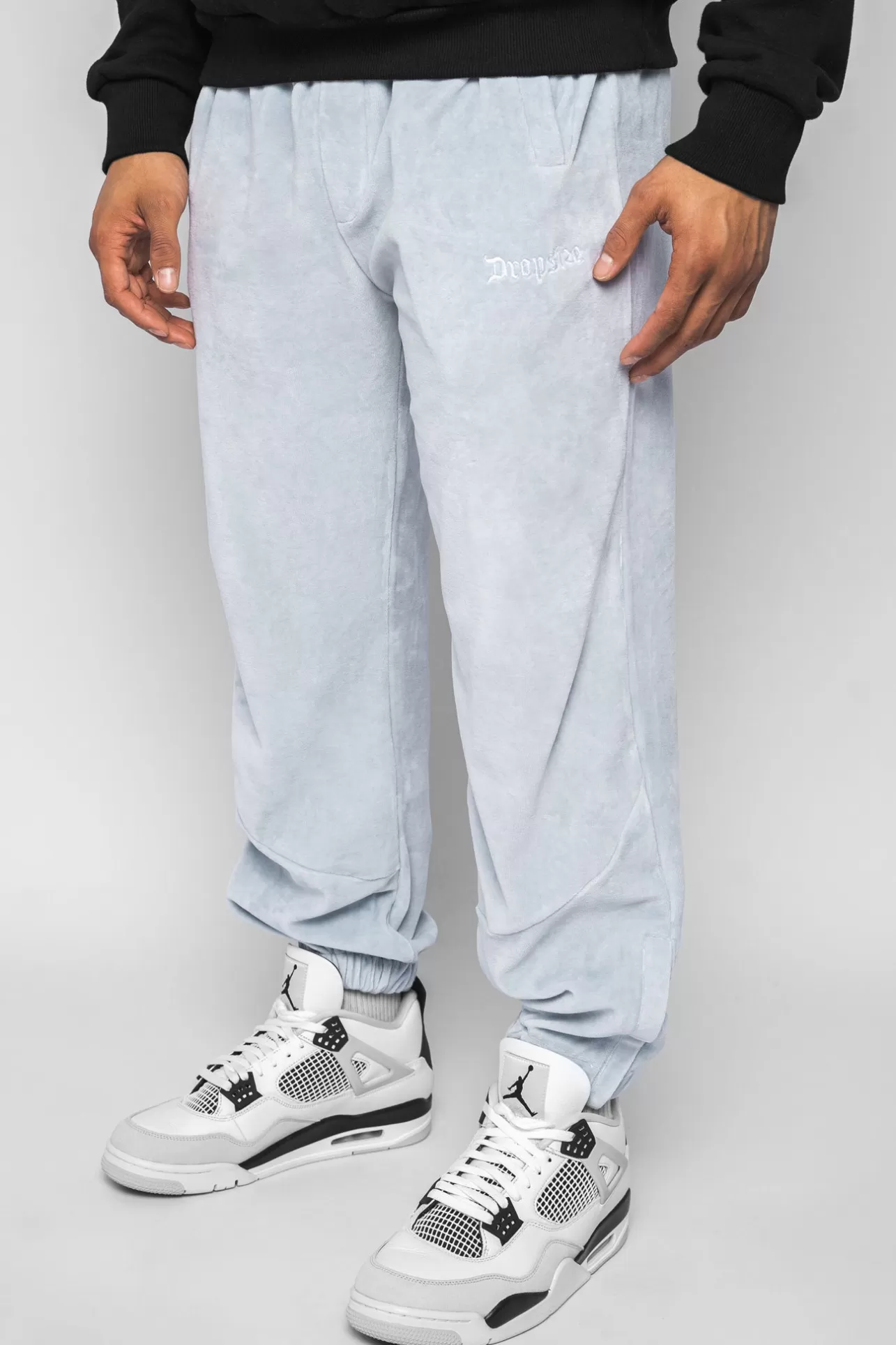Dropsize VELOR PANTS WASHED BABY BLUE* Jogging