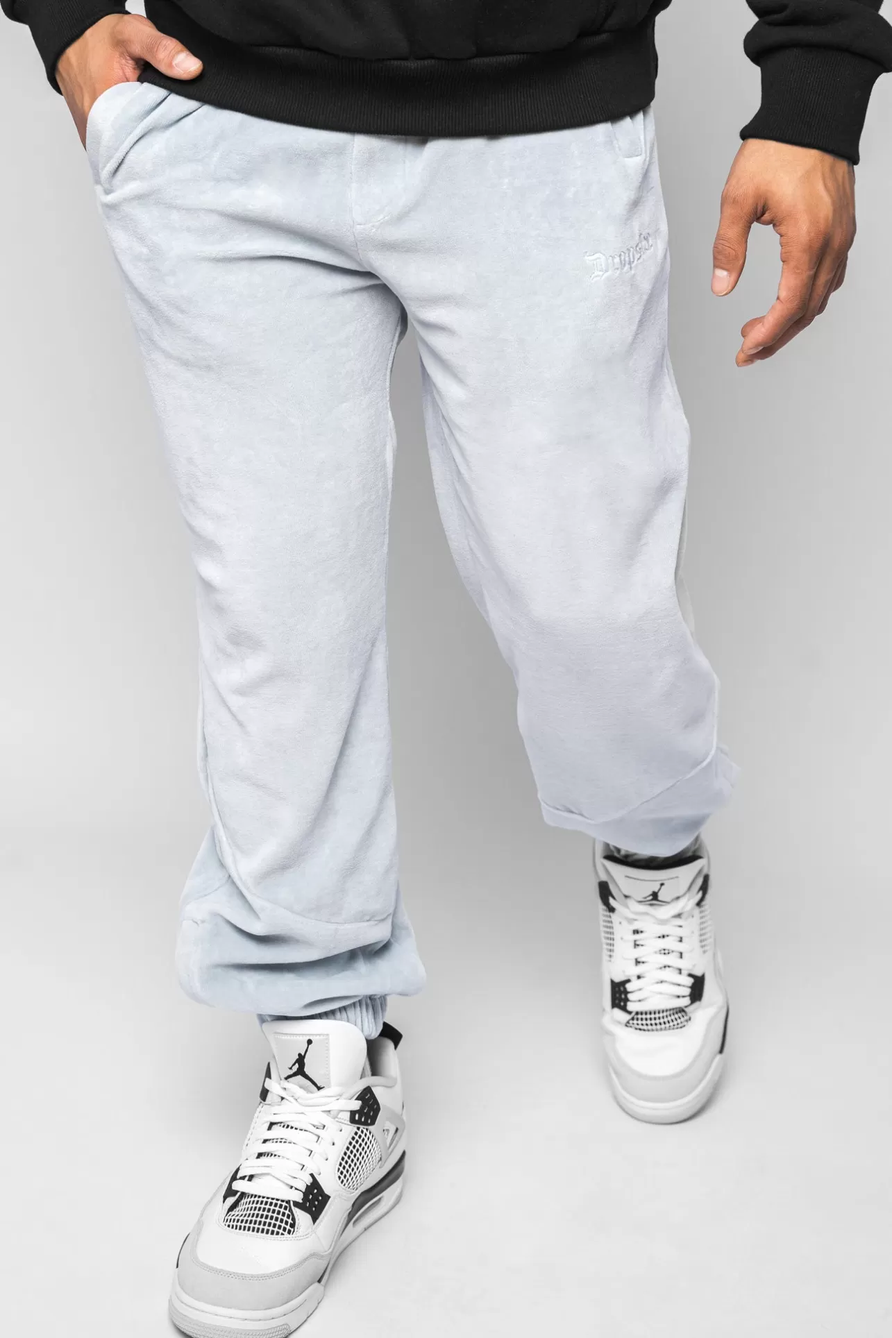 Dropsize VELOR PANTS WASHED BABY BLUE* Jogging